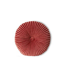 HKliving | ROUND RIPPLE CUSHION - BURGUNDY 35cm x 35cm