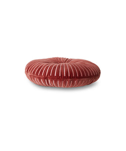 HKliving | ROUND RIPPLE CUSHION - BURGUNDY 35cm x 35cm