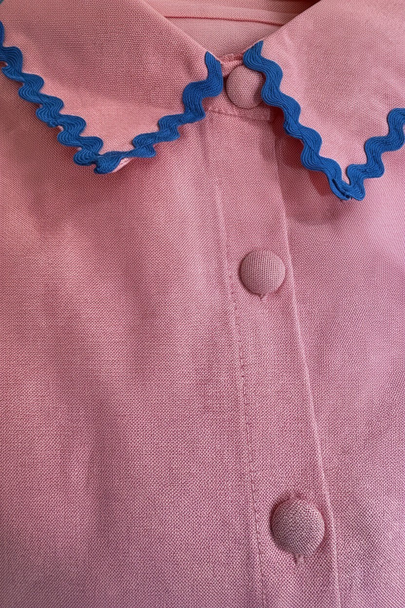 NORAH ZIGZAG BLOUSE - PINK