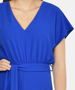 JUMPSUIT | GIRL V-NECK - BRIGHT COBALT