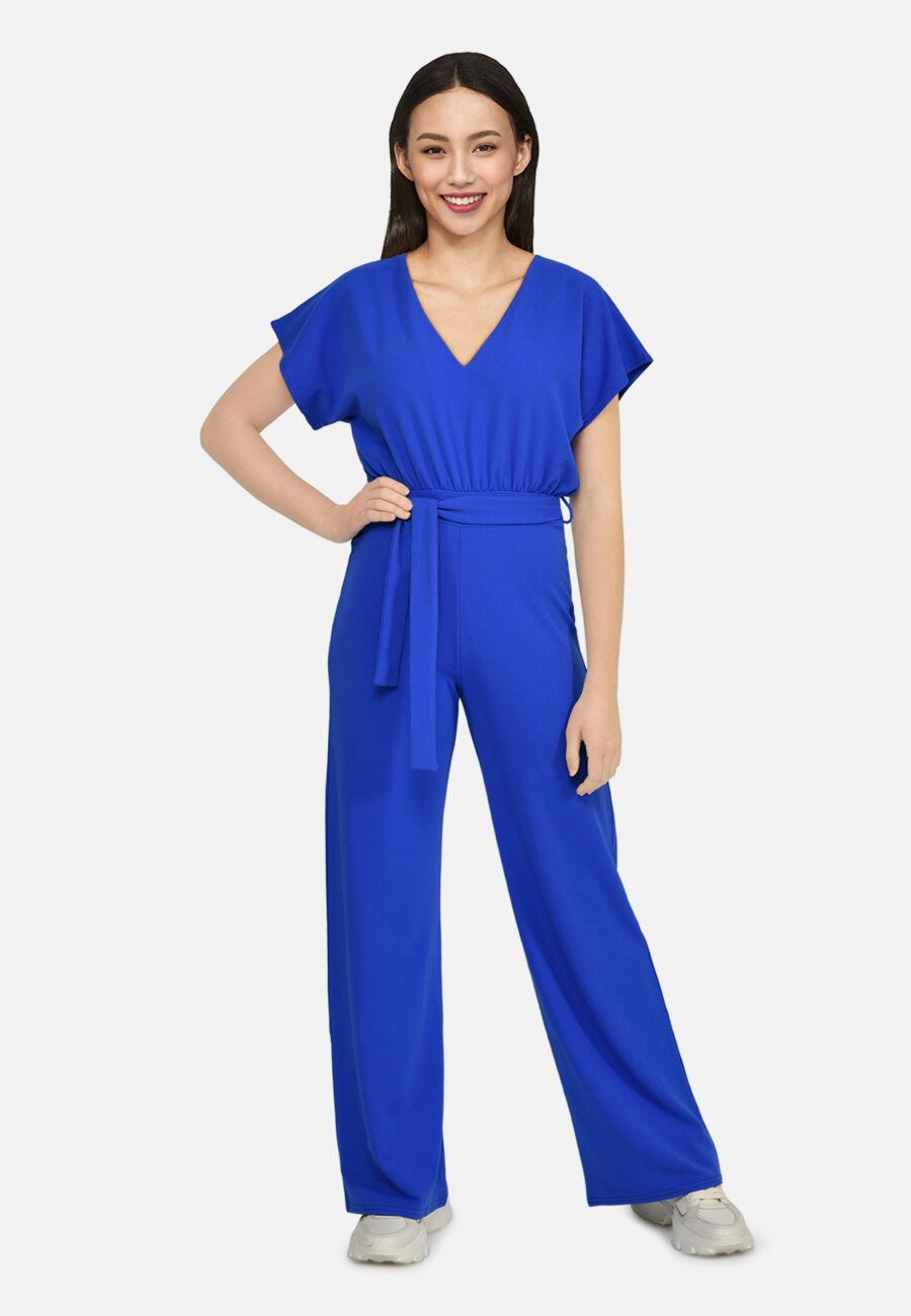 JUMPSUIT | GIRL V-NECK - BRIGHT COBALT