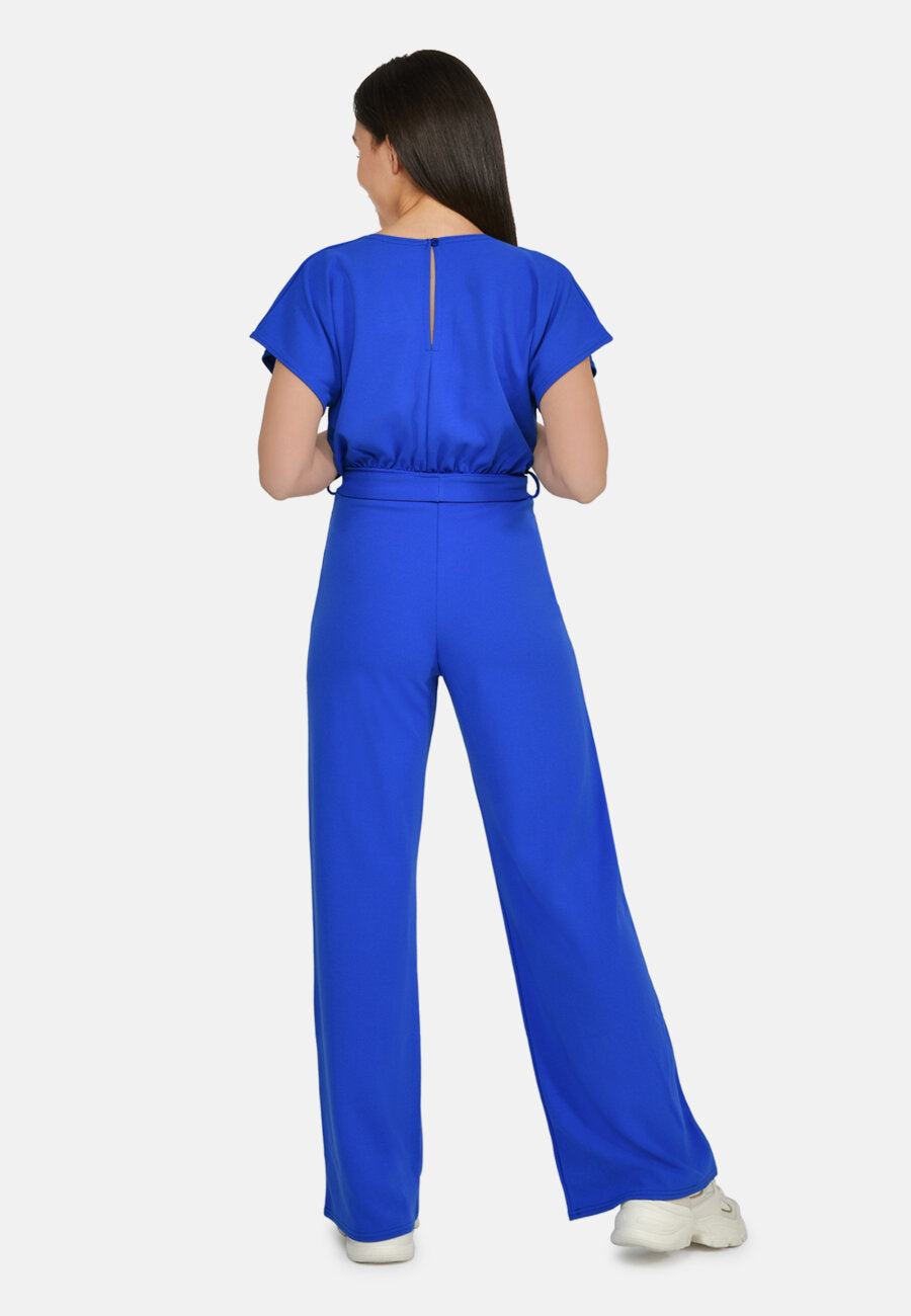 JUMPSUIT | GIRL V-NECK - BRIGHT COBALT