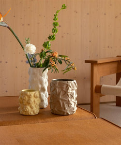 &k | VASE TIDE HELIX - YELLOW