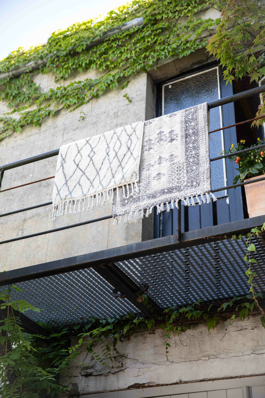 HKliving | PRINTED OVERTUFTED RUG 60x90cm - BLACK & WHITE