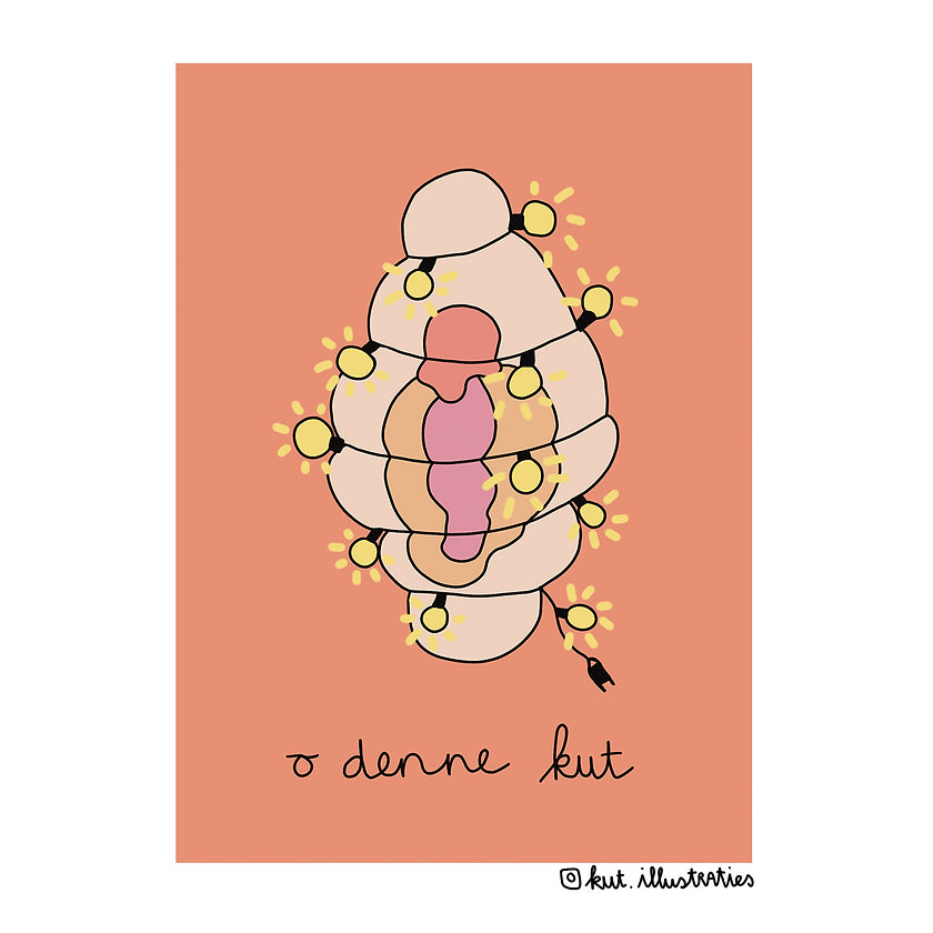 KUT. Illustraties | A6 KAART - O DENNE KUT