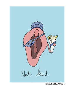 KUT. Illustraties | A6 KAART - VET KUT