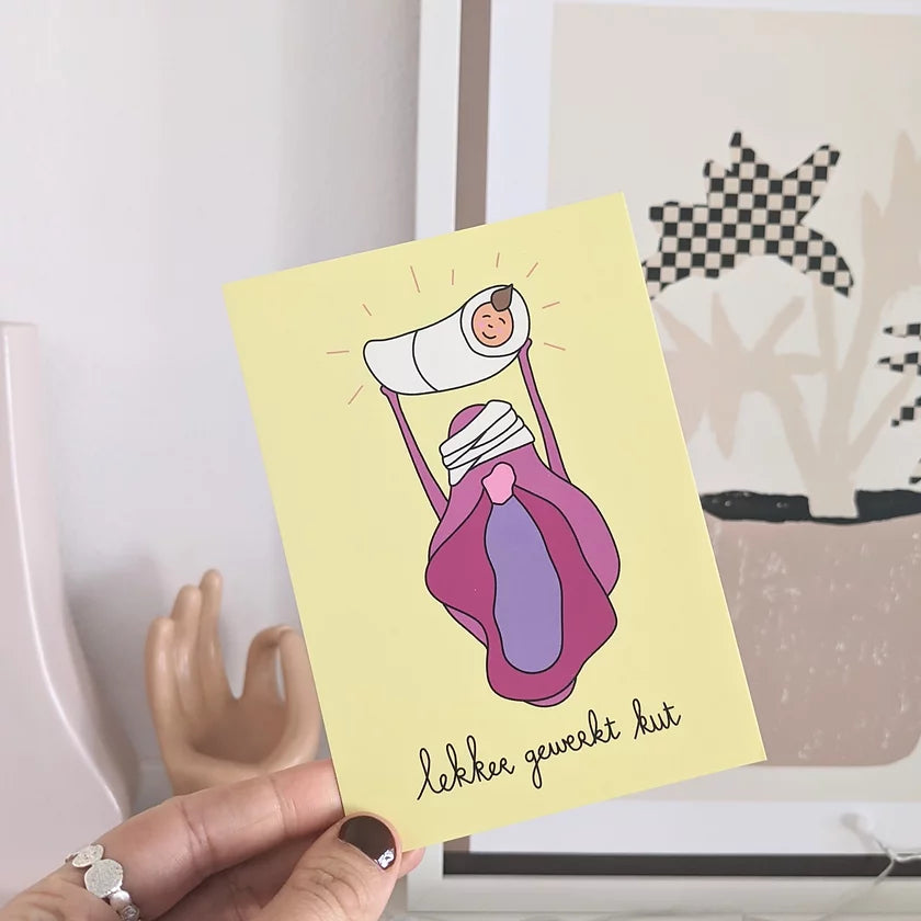 KUT. Illustraties | A6 KAART - LEKKER GEWERKT KUT