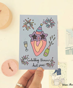 KUT. Illustraties | A6 KAART - GELUKKIG NIEUW KUT JAAR