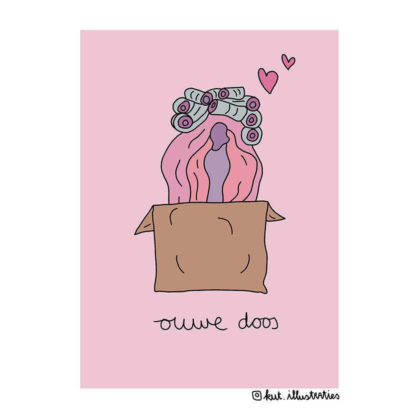 KUT. Illustraties | A6 KAART - OUWE DOOS