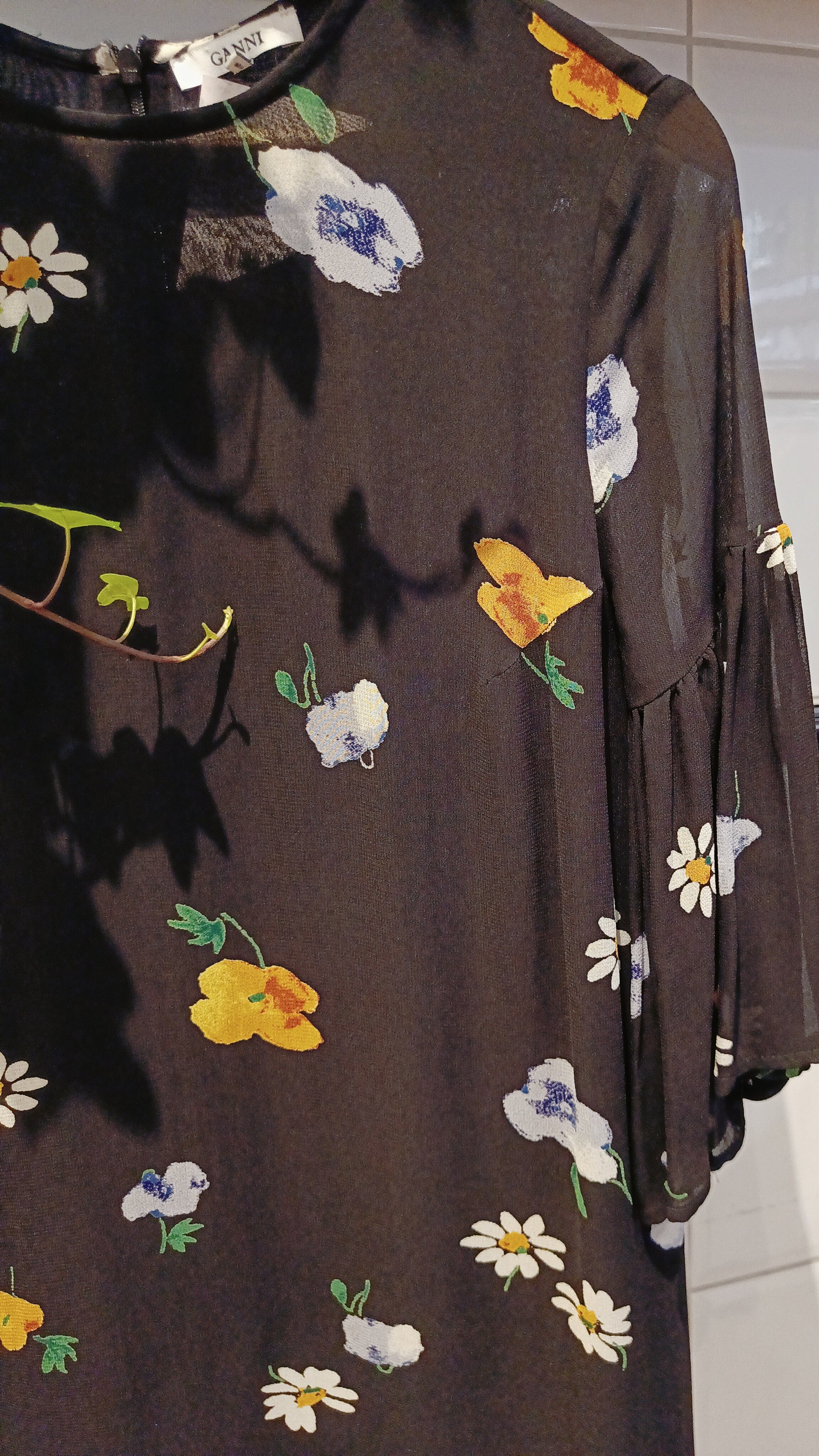 DESIGNER ITEM | GANNI FLOWER DRESS - BLACK