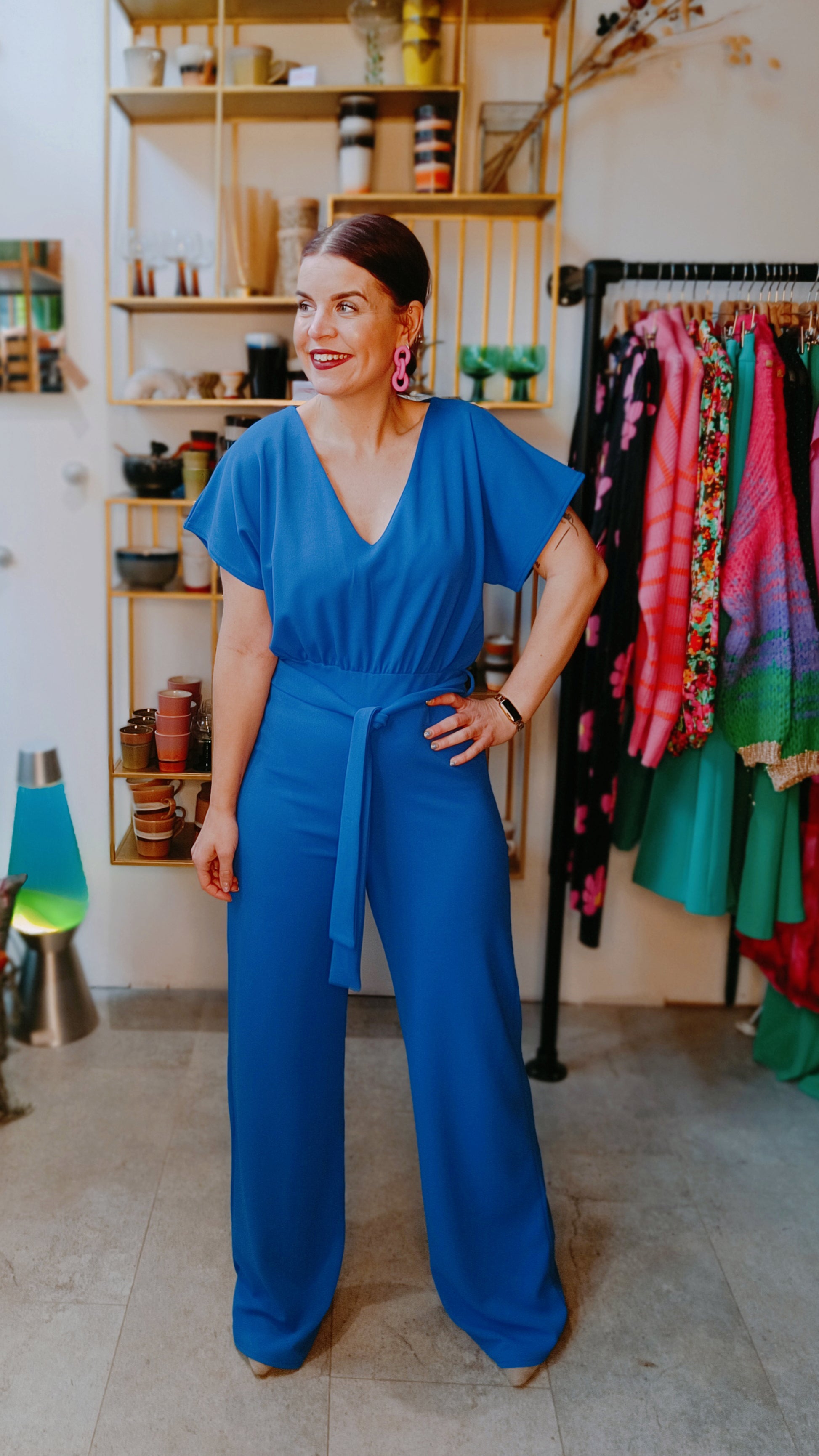 JUMPSUIT | GIRL V-NECK - BRIGHT COBALT