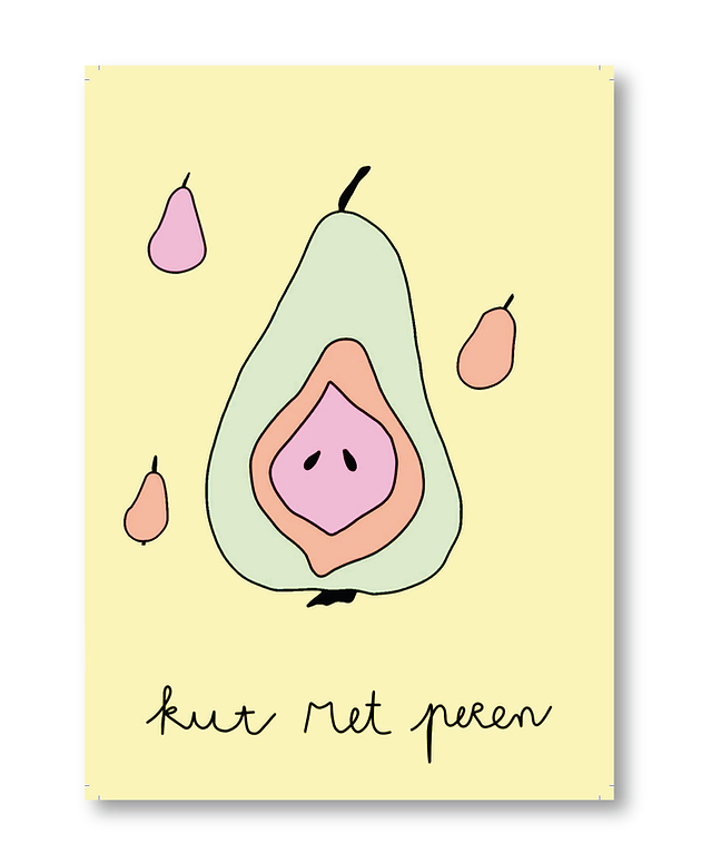 KUT. Illustraties | A6 KAART - KUT MET PEREN