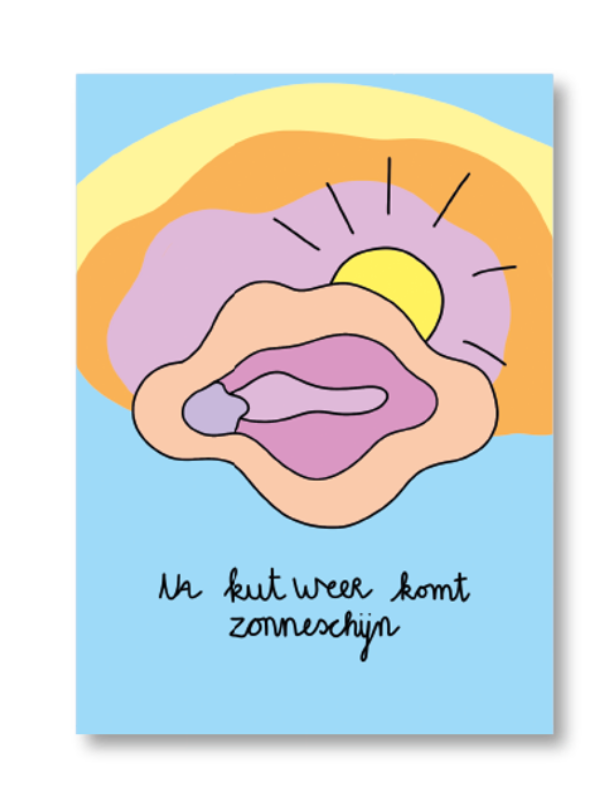 KUT. ILLUSTRATIES | A6 KAART - NA KUT KOMT ZONNESCHIJN