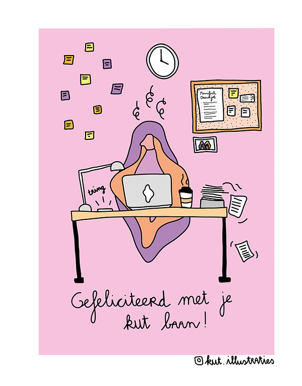 KUT. ILLUSTRATIES | A6 KAART - GEFELICITEERD MET JE KUT BAAN