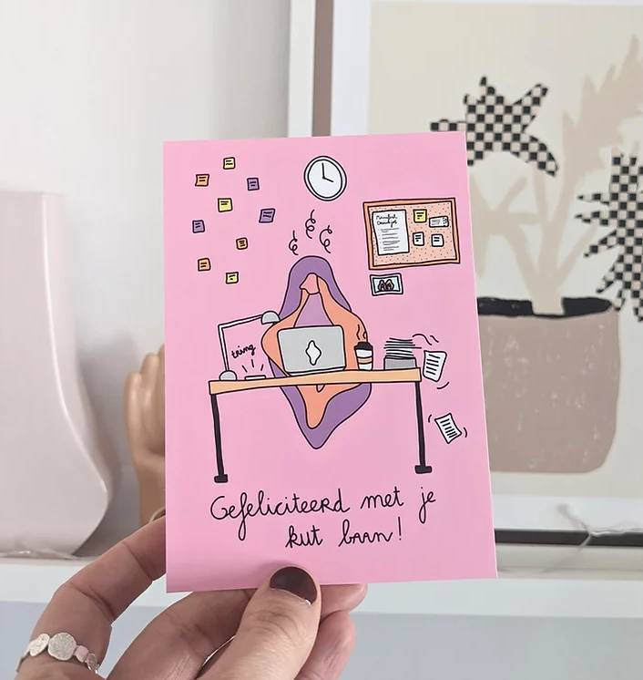 KUT. ILLUSTRATIES | A6 KAART - GEFELICITEERD MET JE KUT BAAN