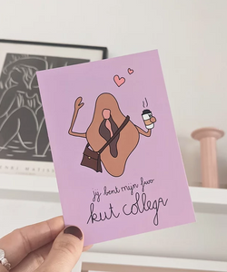 KUT. ILLUSTRATIES | A6 KAART - FAVO KUT COLLEGA