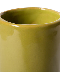 HKliving | OBJECTS CERAMIC TWISTED VASE - GLOSSY OLIVE