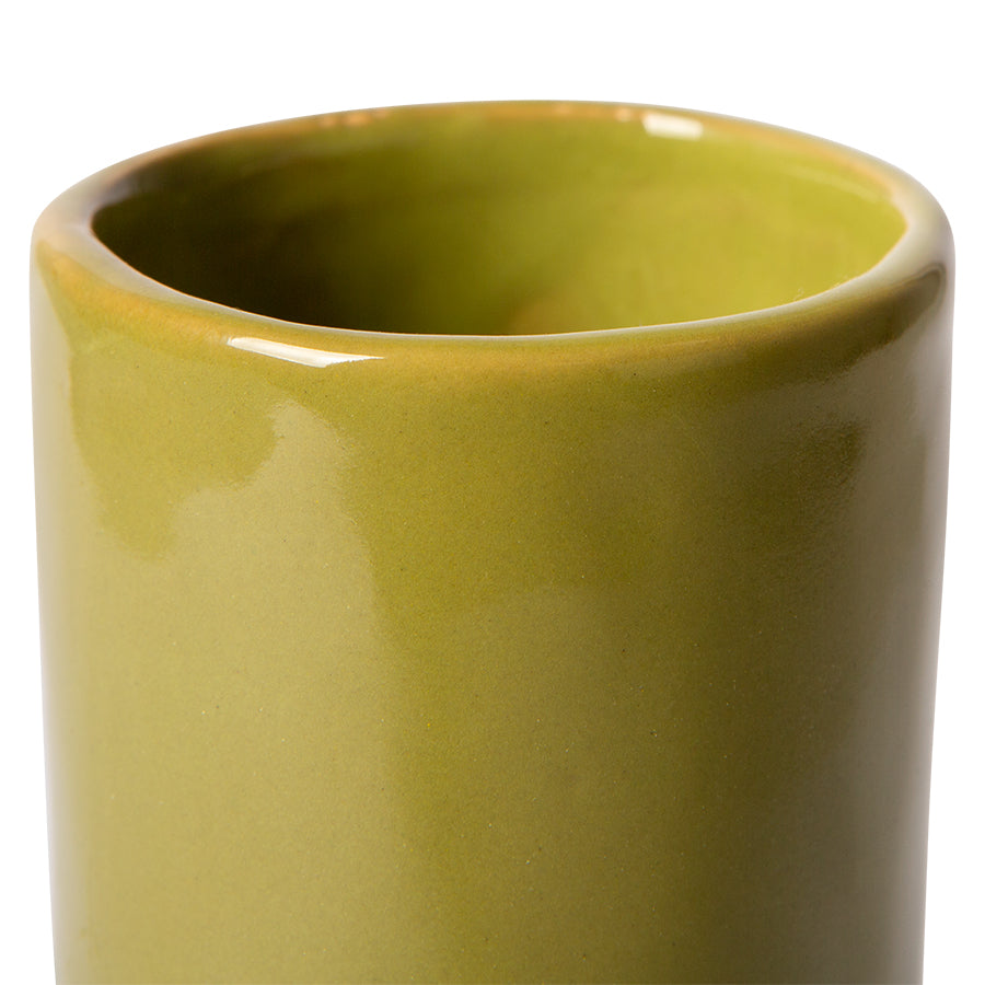 HKliving | OBJECTS CERAMIC TWISTED VASE - GLOSSY OLIVE