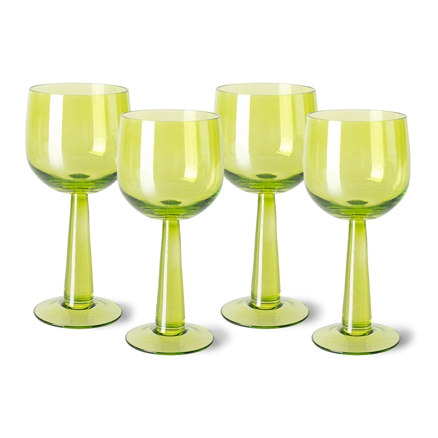 HKliving | EMERALDS WINE GLASS TALL - LIME GREEN