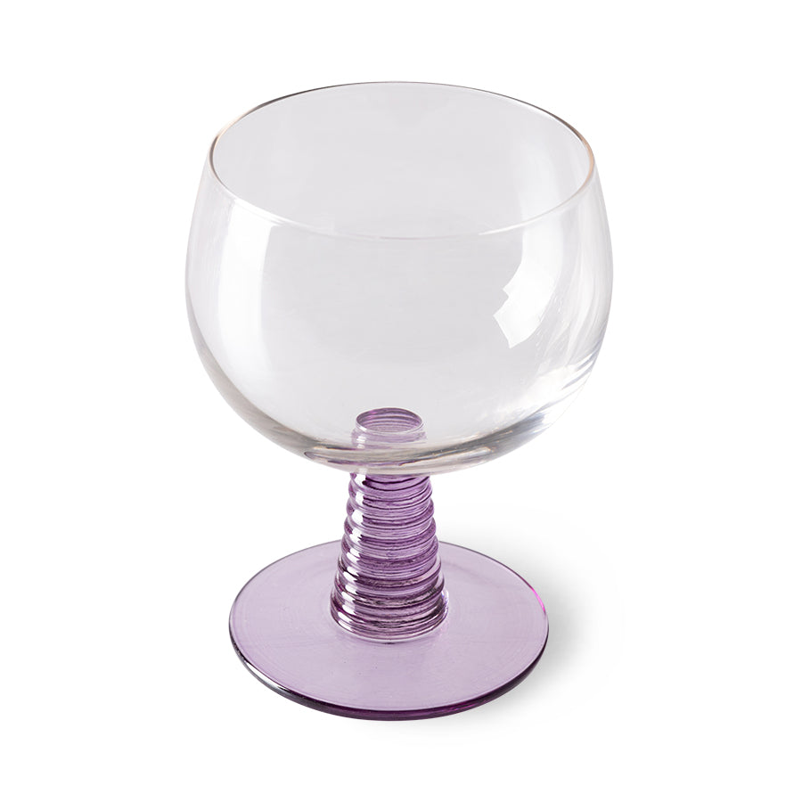 HKliving | 70's SWIRL WINE GLASS LOW - PURPLE