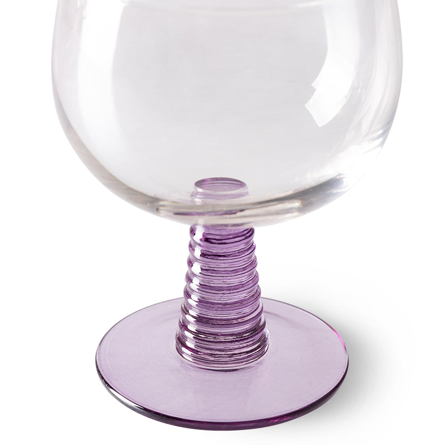 HKliving | 70's SWIRL WINE GLASS LOW - PURPLE