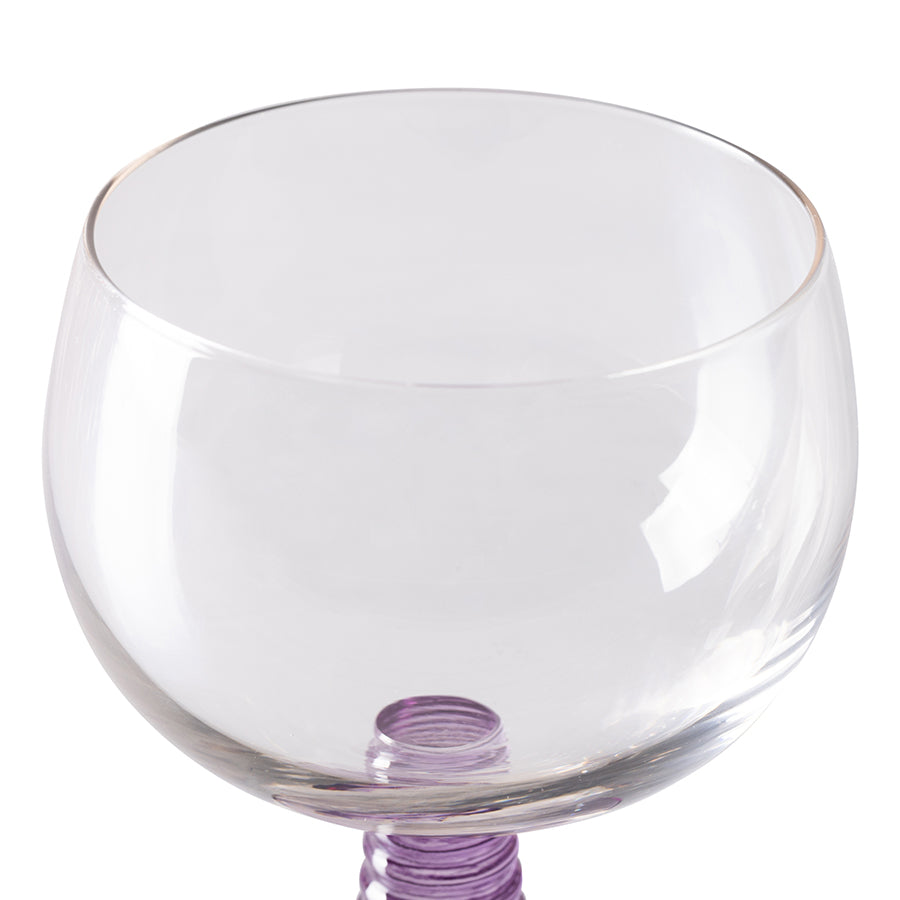 HKliving | 70's SWIRL WINE GLASS LOW - PURPLE