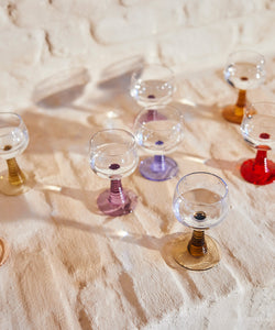 HKliving | 70's SWIRL WINE GLASS LOW - PURPLE